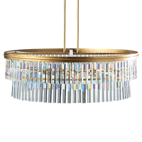 Hazel Crystal Prism Chandelier